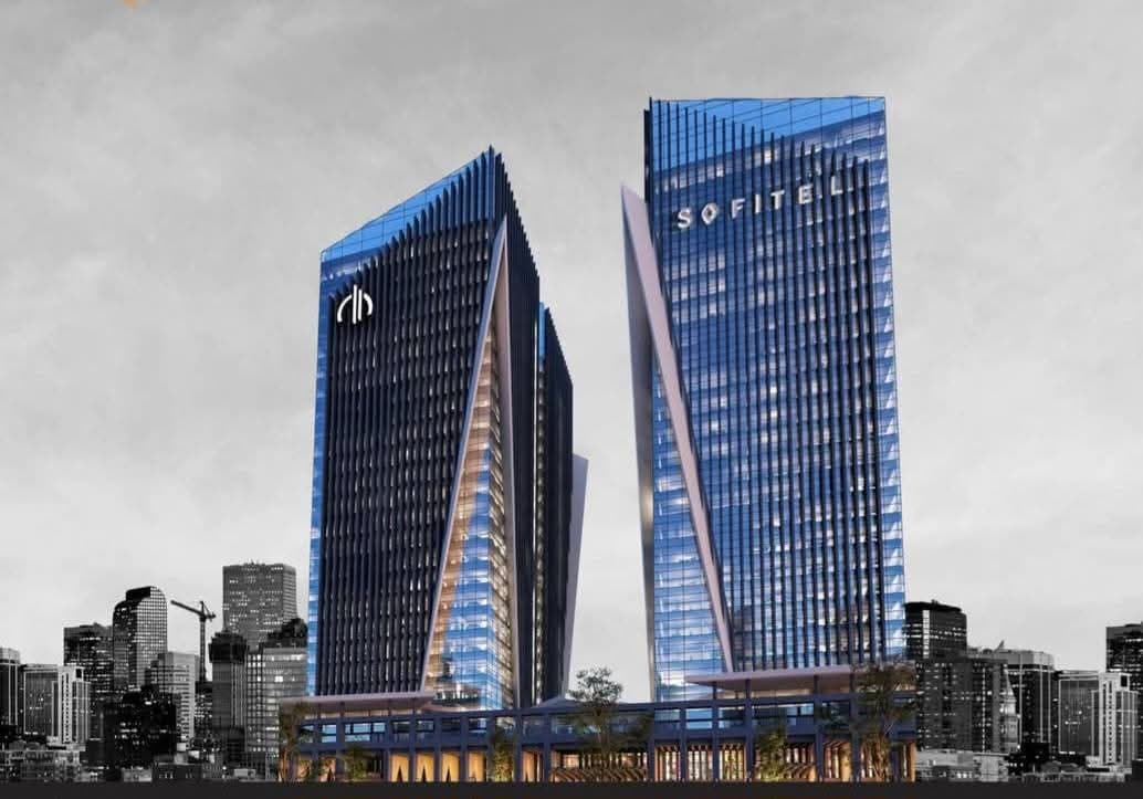 Modern glass and steel skyscraper